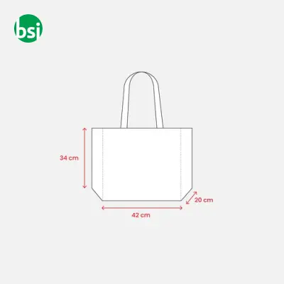 Borsa in juta manici lunghi colorati e soffietto - Immagine 3