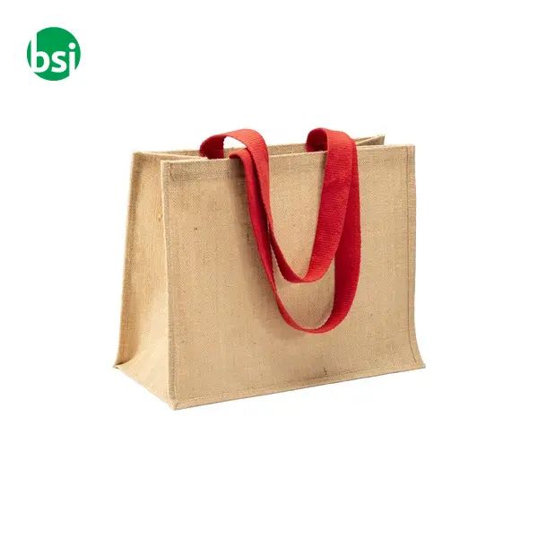 Borsa in juta manici lunghi colorati e soffietto -  20