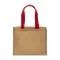 Borsa in juta manici lunghi colorati e soffietto - Anteprima 5