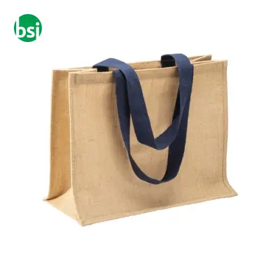 Borsa in juta manici lunghi colorati e soffietto - Immagine 19