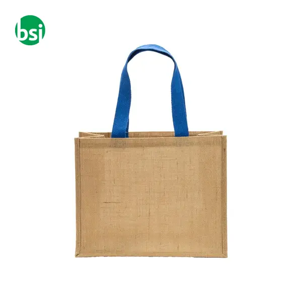Borsa in juta manici lunghi colorati e soffietto -  11