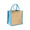 Mini borsa in juta con manici e inserti colorati - Anteprima 18