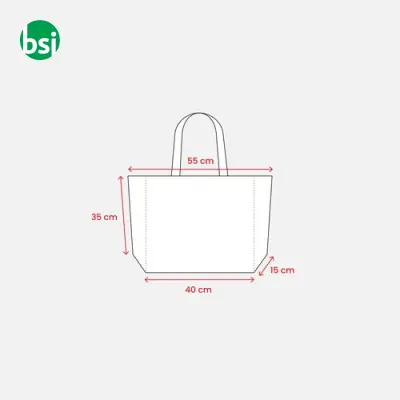 Borsa in juta manici lunghi e soffietto alla base - Immagine 3