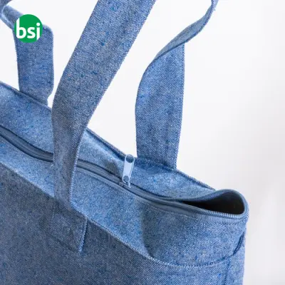 Shopper con soffietto in R-cotone 280gr 50x37x17 ELENIA - Immagine 5