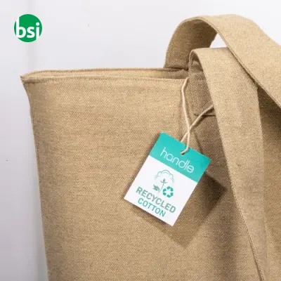 Shopper con soffietto in R-cotone 280gr 50x37x17 ELENIA - Immagine 9