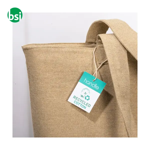 Shopper con soffietto in R-cotone 280gr 50x37x17 ELENIA -  9