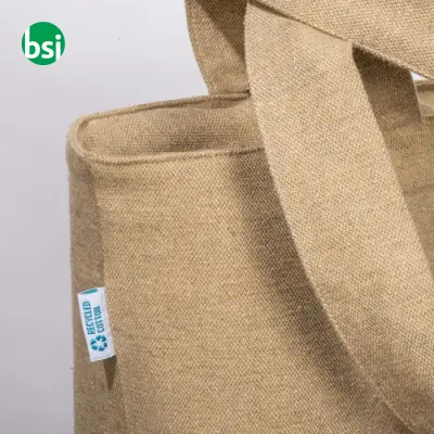 Shopper con soffietto in R-cotone 280gr 50x37x17 ELENIA - Immagine 10