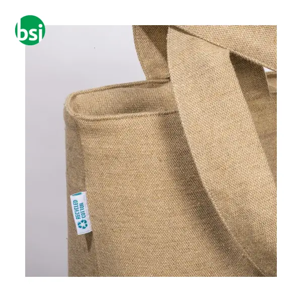 Shopper con soffietto in R-cotone 280gr 50x37x17 ELENIA -  10