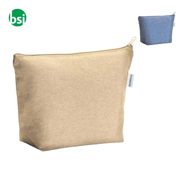 Beauty case in cotone riciclato 280gr con cerniera -  1