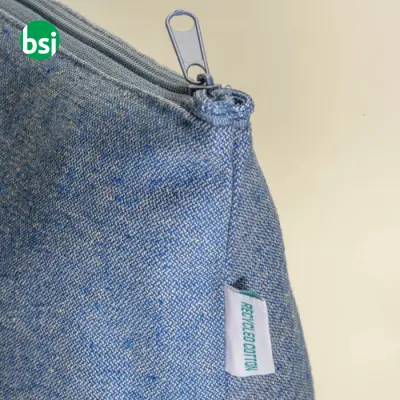 Beauty case in cotone riciclato 280gr con cerniera - Immagine 3