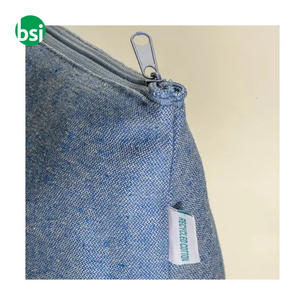 Beauty case in cotone riciclato 280gr con cerniera -  3