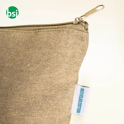 Beauty case in cotone riciclato 280gr con cerniera - Immagine 6