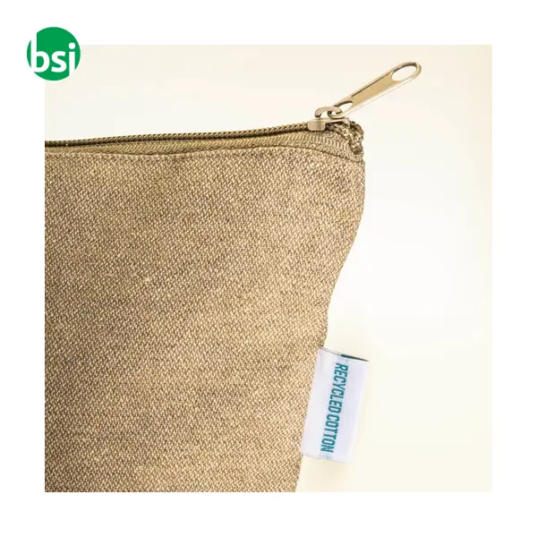 Beauty case in cotone riciclato 280gr con cerniera -  6