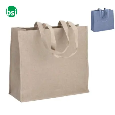 Shopper in cotone riciclato e laminato 45x40x18 DIANA