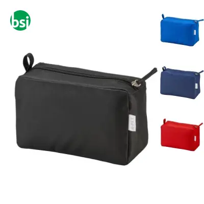 Beauty case in poliestere riciclato rPET con cerniera