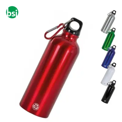 Borraccia in alluminio riciclato 500ml con moschettone