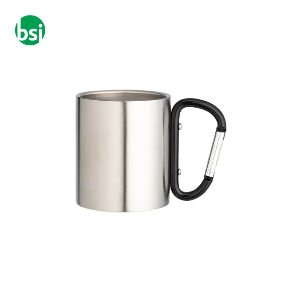 Tazza in acciaio manico a moschettone 200 ml -  16