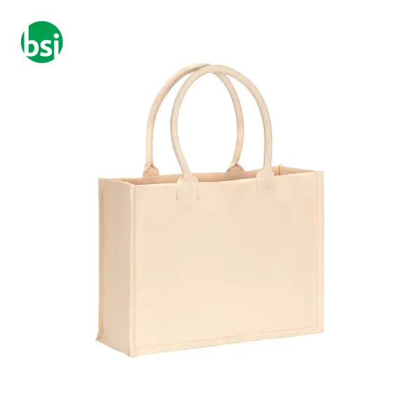 Borsa shopper in cotone riciclato laminato PALERMO -  1
