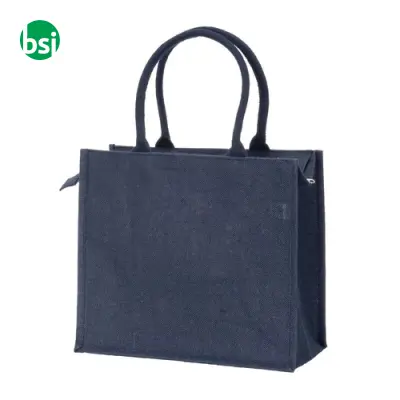 Borsa in juta con manici in cotone chiusura a zip FANO - Immagine 21
