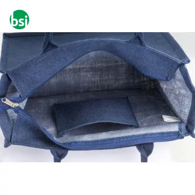 Borsa in juta con manici in cotone chiusura a zip FANO - Immagine 6