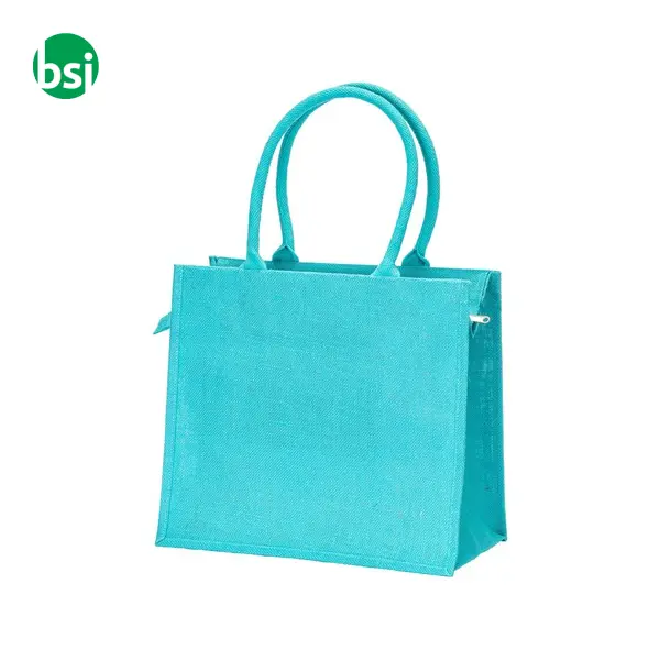 Borsa in juta con manici in cotone chiusura a zip FANO -  18