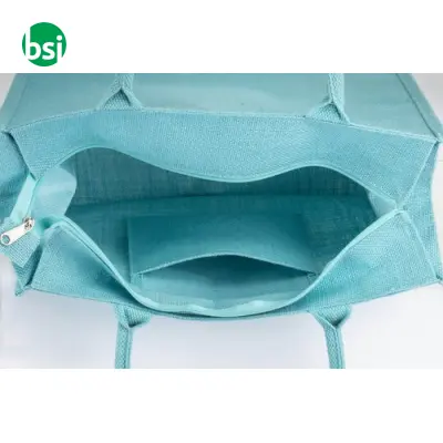 Borsa in juta con manici in cotone chiusura a zip FANO - Immagine 14