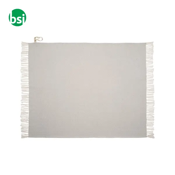 Coperta con frange realizzata in materiale 100% riciclato -  2