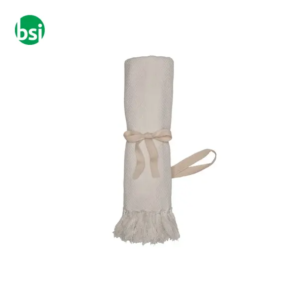 Coperta con frange realizzata in materiale 100% riciclato -  7