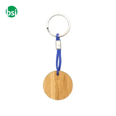 Portachiavi in bambù con cordino e anello in metallo - Immagine 6