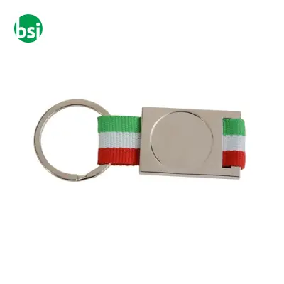 Portachiavi in metallo con spazio per logo con resina - Immagine 8