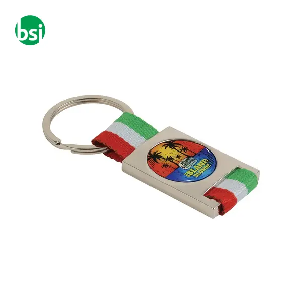 Portachiavi in metallo con spazio per logo con resina -  9