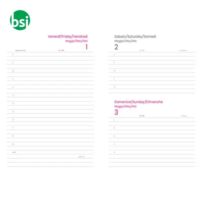 Agenda tascabile giornaliera copertina rigida con impuntura - Immagine 3