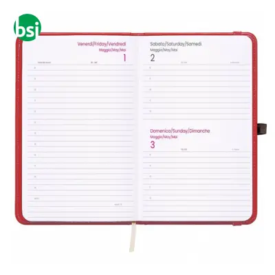 Agenda tascabile giornaliera copertina rigida con impuntura - Immagine 4
