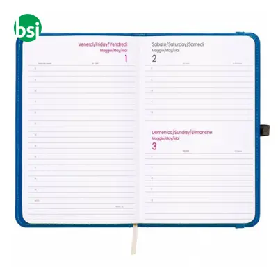Agenda tascabile giornaliera copertina rigida con impuntura - Immagine 12