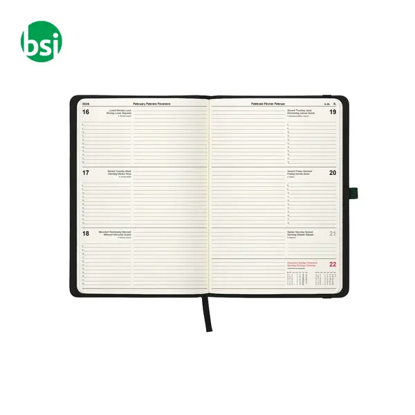 Agenda settimanale copertina rigida impuntura perimetrale -  3
