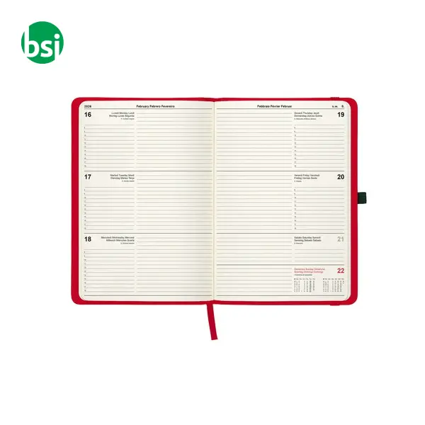 Agenda settimanale copertina rigida impuntura perimetrale -  5
