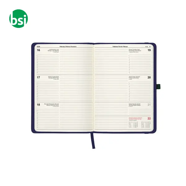 Agenda settimanale copertina rigida impuntura perimetrale -  9