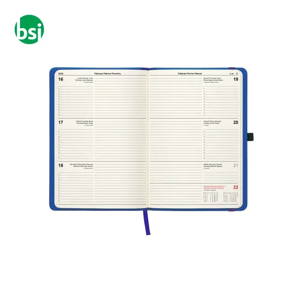 Agenda settimanale copertina rigida impuntura perimetrale -  11