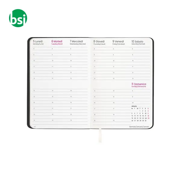 Agenda settimanale copertina flessibile in PU -  2