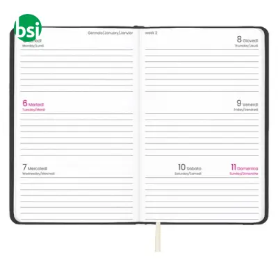 Agenda tascabile settimanale con copertina rigida in PU - Immagine 2