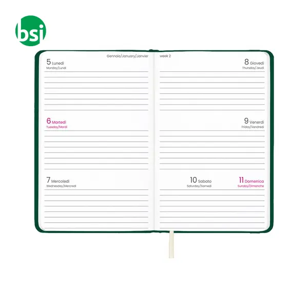 Agenda tascabile settimanale con copertina rigida in PU -  4