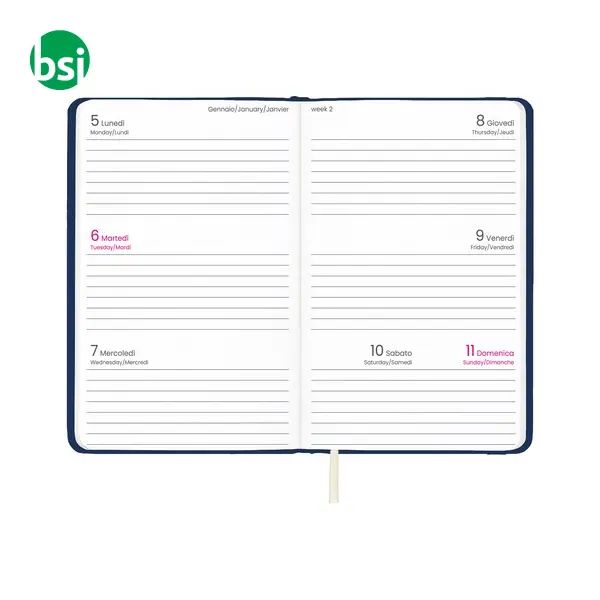 Agenda tascabile settimanale con copertina rigida in PU -  5