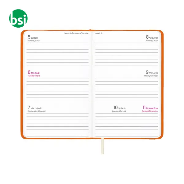 Agenda tascabile settimanale con copertina rigida in PU -  6