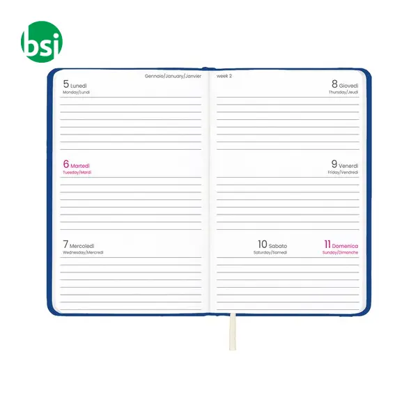 Agenda tascabile settimanale con copertina rigida in PU -  7