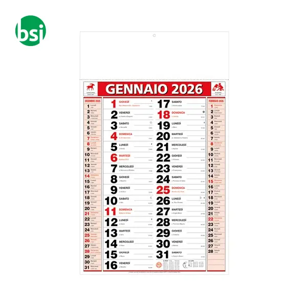Calendario da muro mensile bicolore su carta patinata -  4