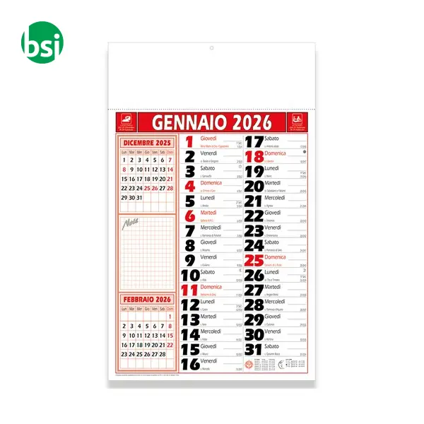 Calendario da muro mensile bicolore in carta patinata -  4