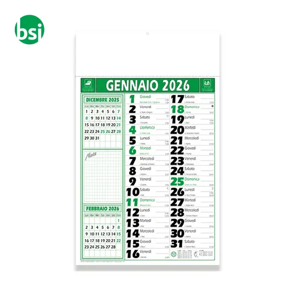 Calendario da muro mensile bicolore in carta patinata -  3