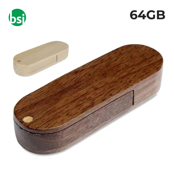 USB 64GB Chiavetta USB Pubblicitaria - Woody Flash -  1