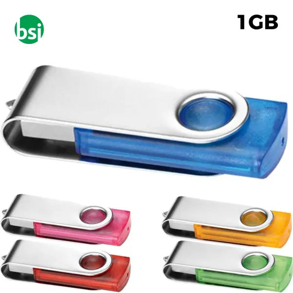 USB 1GB Chiavetta USB Promozionale - Twister Trasparente -  1
