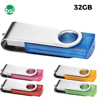 USB 32GB Flash Drive Pubblicitaria - Twister Trasparente